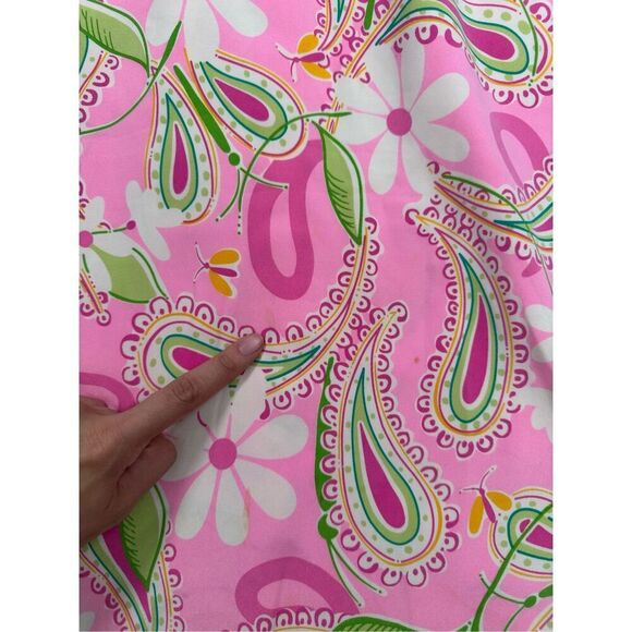 Vintage Lilly Pulitzer Silk Anna Dress Sheath Mini Sleeveless Pink Paisley 8 - Picture 11 of 11
